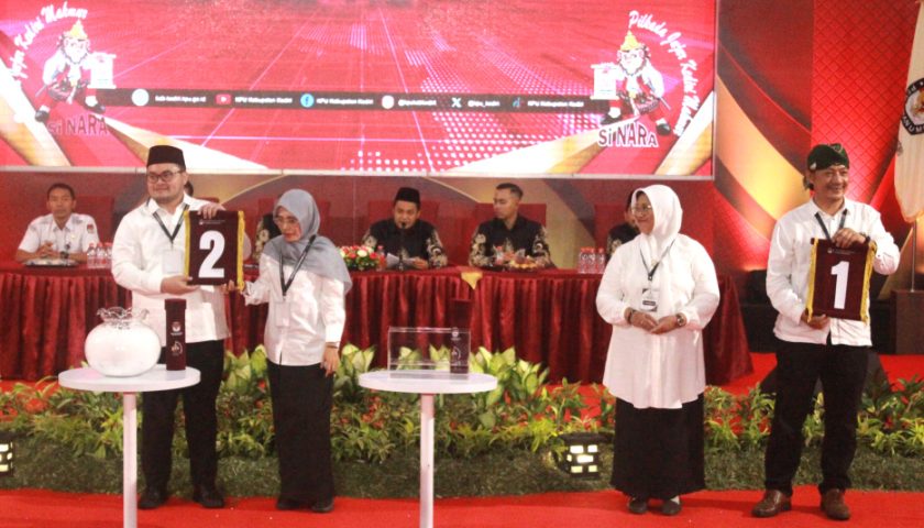 Penetapan Nomor Urut dan Deklarasi Kampanye Damai Pemilihan Bupati dan Wakil Bupati Kediri Tahun 2024